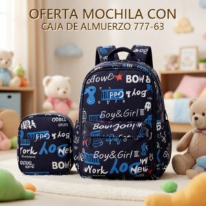 MOCHILA CON CAJA DE ALMUERZO 777-63