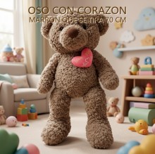 OSO CON CORAZON MARRON QUE SE TIRA 70 CM