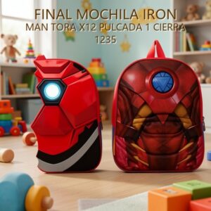 MOCHILA IRON MAN TORA X12 PULCADA 1 CIERRA 1235