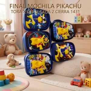MOCHILA PIKACHU TORA X14 PULGADA 2 CIERRA 1431