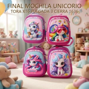 MOCHILA UNICORIO TORA X16 PULGADA 3 CIERRA 1636