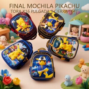 MOCHILA PIKACHU TORA X16 PULGADA 3 CIERRA 1641