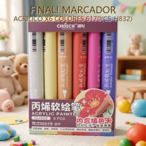 MARCADOR ACRILICO X6 COLORES 6170(CS-H832)