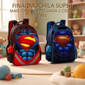 MOCHILA SUPER MAN TORA X14 PULGADA 2 CIERRA 1443