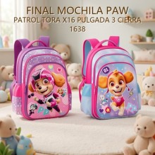 MOCHILA PAW PATROL TORA X16 PULGADA 3 CIERRA 1638