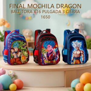 MOCHILA DRAGON BALL TORA X16 PULGADA 3 CIERRA 1650