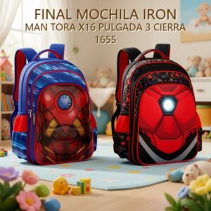 MOCHILA IRON MAN TORA X16 PULGADA 3 CIERRA 1655