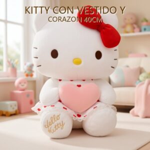 KITTY CON VESTIDO Y CORAZON 40CM