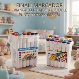 MARCADOR TRIANGULO C BALDE X18 DOBLE PUNTA 0073(ZX-602-18)