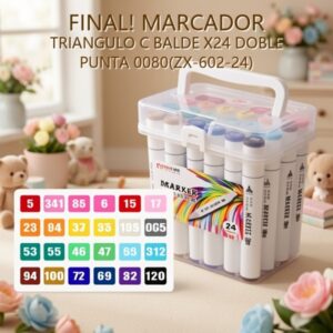 MARCADOR TRIANGULO C BALDE X24 DOBLE PUNTA 0080(ZX-602-24)
