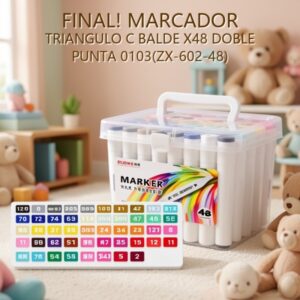 MARCADOR TRIANGULO C BALDE X48 DOBLE PUNTA 0103(ZX-602-48)