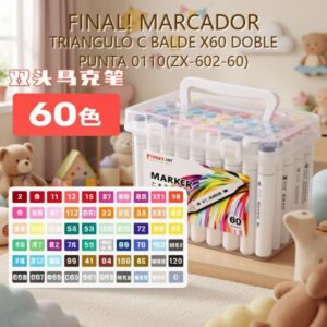MARCADOR TRIANGULO C BALDE X60 DOBLE PUNTA 0110(ZX-602-60)