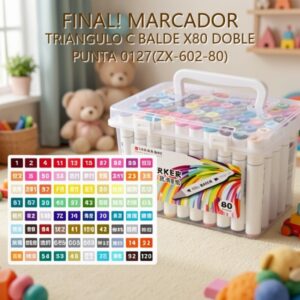 MARCADOR TRIANGULO C BALDE X80 DOBLE PUNTA 0127(ZX-602-80)