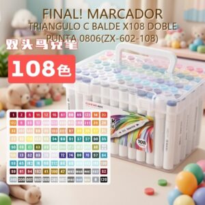 MARCADOR TRIANGULO C BALDE X108 DOBLE PUNTA 0806(ZX-602-108)