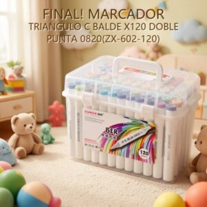 MARCADOR TRIANGULO C BALDE X120 DOBLE PUNTA 0820(ZX-602-120)