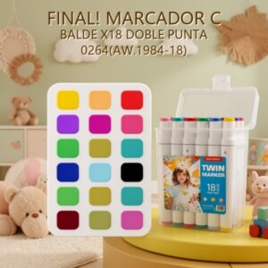MARCADOR C BALDE X18 DOBLE PUNTA 0264(AW.1984-18)