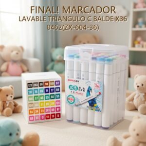MARCADOR LAVABLE TRIANGULO C BALDE X36 0462(ZX-604-36)