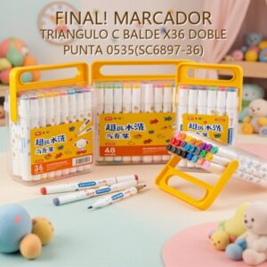 MARCADOR TRIANGULO C BALDE X36 DOBLE PUNTA 0535(SC6897-36)