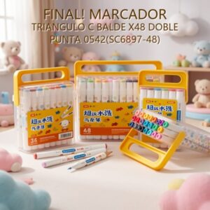 MARCADOR TRIANGULO C BALDE X48 DOBLE PUNTA 0542(SC6897-48)