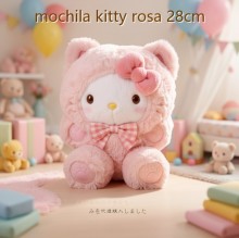 mochila kitty rosa 28cm