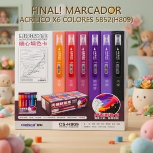 MARCADOR ACRILICO X6 COLORES 5852(H809)