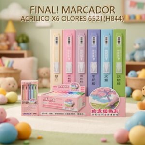 MARCADOR ACRILICO X6 OLORES 6521(H844)