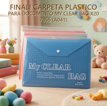 CARPETA PLASTICO PARA DOCUMENTO MY CLEAR BAG X20 7855 (A041)