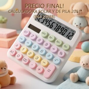 CALCULADORA SOLAR Y DE PILA 2081 (RH-2208B)