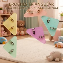 BROCHES TRIANGULAR PARA DOCUMENTOS CRISTAL X50 7844 (A745-2)