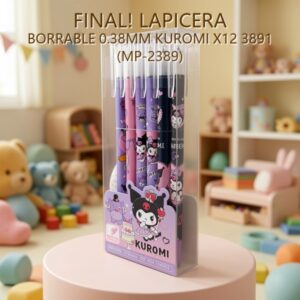 LAPICERA BORRABLE 0.38MM KUROMI X12 3891 (MP-2389)