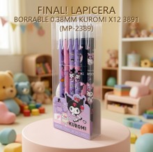 LAPICERA BORRABLE 0.38MM KUROMI X12 3891 (MP-2389)