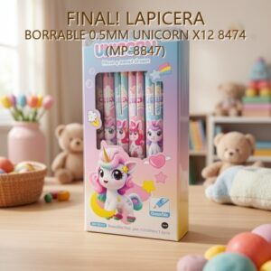 LAPICERA BORRABLE 0.5MM UNICORN X12 8474 (MP-8847)
