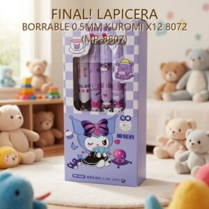 LAPICERA BORRABLE 0.5MM KUROMI X12 8072 (MP-8807)