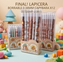 LAPICERA BORRABLE 0.38MM CAPYBARA X12 0070(MP-2381)
