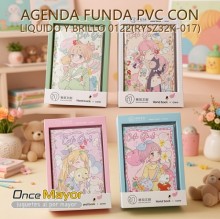 AGENDA FUNDA PVC CON LIQUIDO Y BRILLO 0122(RYSZ32K-017)