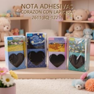 NOTA ADHESIVAS CORAZON CON LAPICERA 2611(BQ-1225)