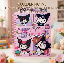 CUADERNO A5 LENTICULAR CON SEPARADOR KUROMI 0117 (3D-PP002 )