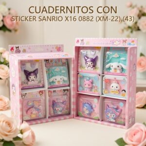 CUADERNITOS CON STICKER SANRIO X16 0882 (XM-22) (43)