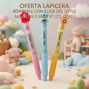 LAPICERA BORRABLE CON CLICK DEL LITTLE MONSTER 0.5MM X1 (CS-G291)