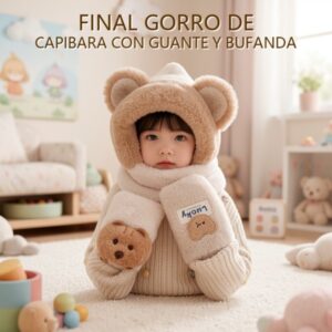 FINAL GORRO DE CAPIBARA CON GUANTE Y BUFANDA