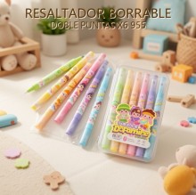 RESALTADOR BORRABLE DOBLE PUNTAS X6 955