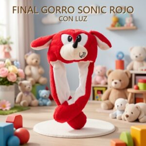GORRO SONIC ROJO CON LUZ