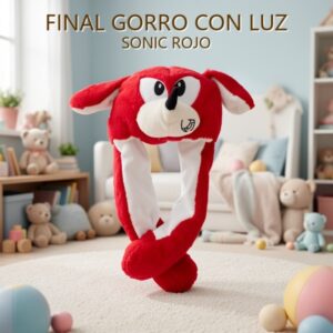 GORRO CON LUZ SONIC ROJO
