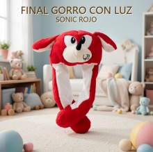 GORRO CON LUZ SONIC ROJO