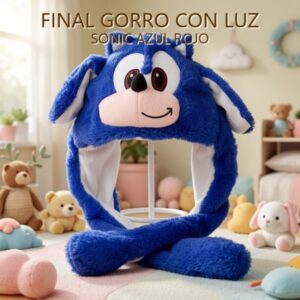 GORRO CON LUZ SONIC AZUL ROJO