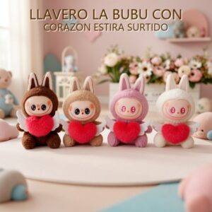 LLAVERO LA BUBU CON CORAZON ESTIRA SURTIDO