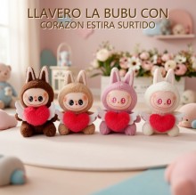 LLAVERO LA BUBU CON CORAZON ESTIRA SURTIDO