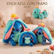 STICH AZUL CON TRAPO 20CM