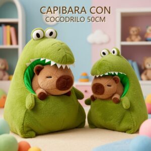 CAPIBARA CON COCODRILO 50CM