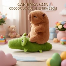 CAPIBARA CON COCODRILO QUE SE ESTIRA 25CM